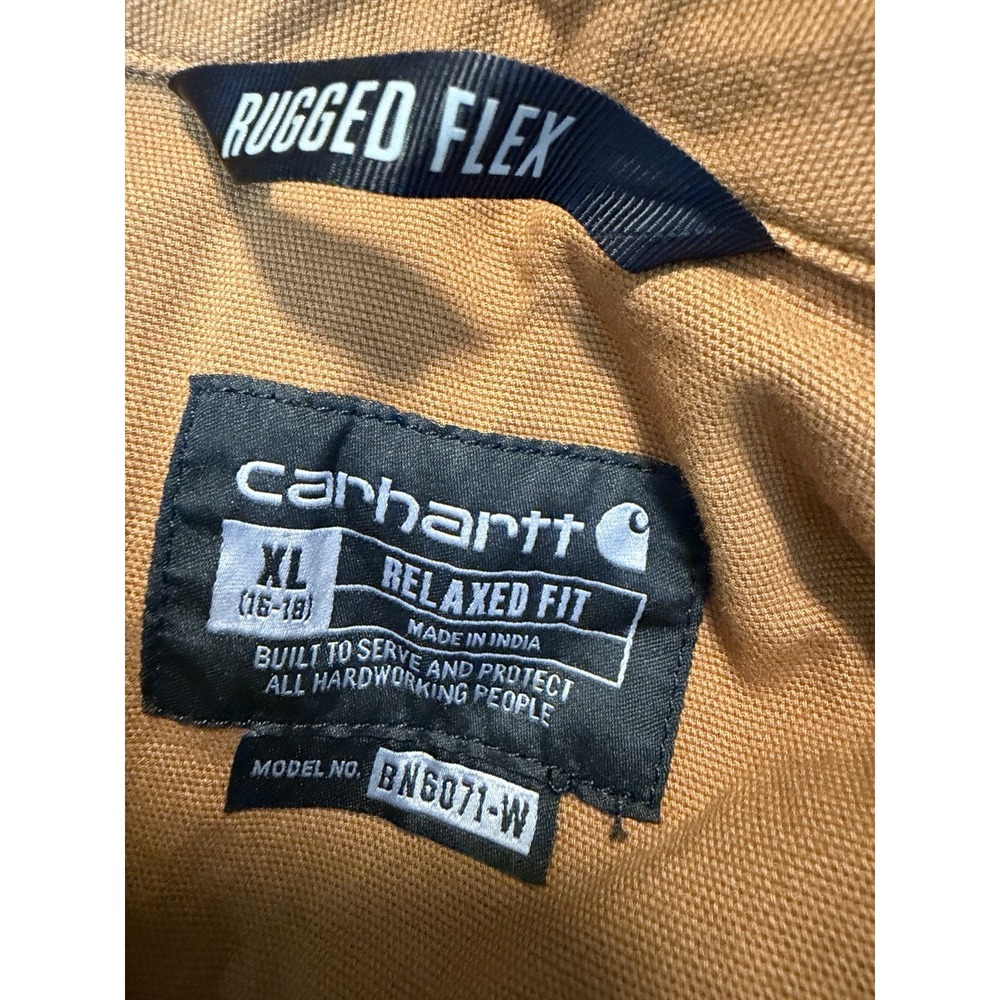 Carhartt Brown Solid Relaxed Fit Coverall Jumpsuit BN6071-W Rugged Flex Canvas - Picture 7 of 9